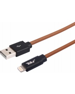 Кабел Tellur - Apple MFi, USB-A/Lightning, 1 m, кафяв