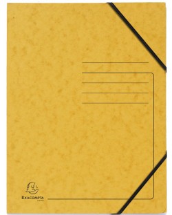 Картонена папка Exacompta - с ластик, жълта