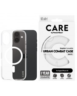 Калъф CARE - Flagship White MagSafe, iPhone 16, прозрачен