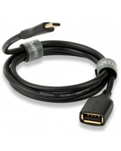 Кабел QED - Connect QE8194, USB-A/USB-C, 0.75m, черен