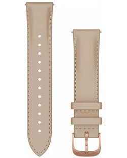 Каишка Garmin - QR Leather, Venu/vivomove, 20 mm, Light Sand/Rose Gold PVD