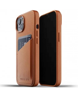 Калъф Mujjo - Full Leather Wallet, iPhone 13, светлокафяв