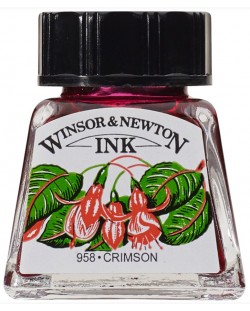 Калиграфски туш Winsor & Newton - Пурпурно червено, 14 ml