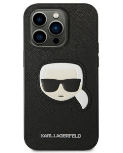 Калъф Karl Lagerfeld - Saffiano Karl Head, iPhone 14 Pro Max, черен