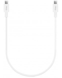 Кабел ttec - Fast Charge, USB-C/USB-C, 0.3 m, 65W, бял