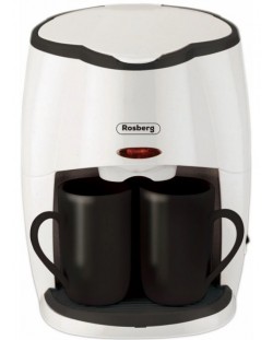Кафемашина за шварц кафе с 2 чаши Rosberg - R51170A, 450W, 250 ml, бяла