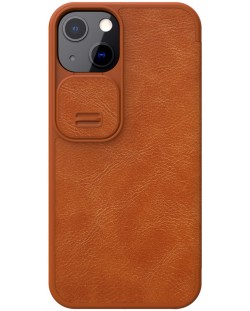 Калъф Nillkin - Qin Leather Pro, iPhone 13/14, кафяв