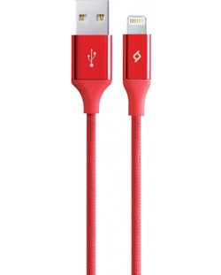 Кабел ttec - AlumiCable, USB-A/Lightning, 1.2 m, червен