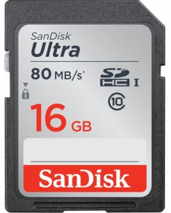 Карта памет SanDisk - Ultra, 16GB, SDHC, Class10