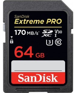Карта памет SanDisk - Extreme PRO, 64GB, SDXC, UHS-I Class10