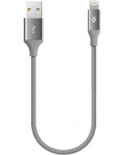 Кабел ttec - AlumiCable, USB-A/Lighting, 0.3 m, сив