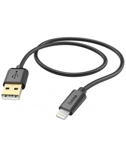 Кабел Hama - 173635, Lightning/USB-A, 1.5 m, черен