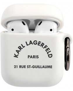 Калъф за слушалки Karl Lagerfeld - Rue St Guillaume, AirPods 1/2, бял