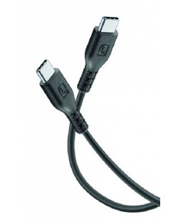 Кабел Cellularline - 5А, USB-C/USB-C, 1 m, черен