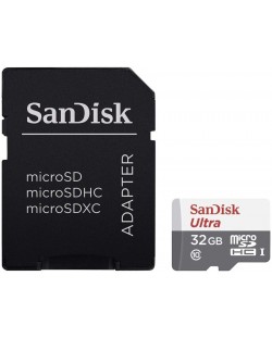 Карта памет SanDisk - Ultra, 32GB, microSDHC, Class10  + адаптер
