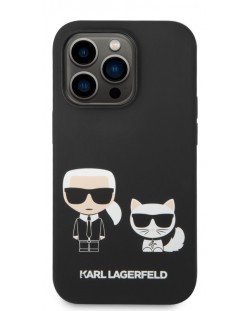 Калъф Karl Lagerfeld - Liquid Silicone Choupette, iPhone 14 Pro, черен