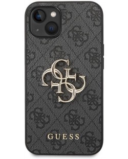 Калъф Guess - PU 4G Metal Logo, iPhone 14 Plus, сив
