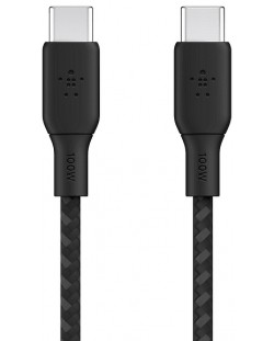 Кабел Belkin - Boost Charge, braided, USB-C/USB-C, 2 m, черен