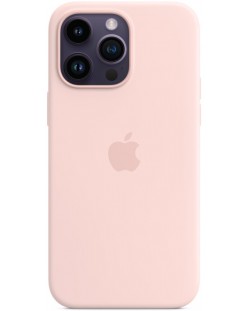Калъф Apple - Silicone MagSafe, iPhone 14 Pro Max, Chalk Pink