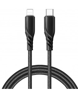 Кабел Xmart - Greased, Lightning /USB-C, 1.2 m, черен