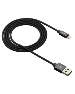 Кабел Canyon - CNS-MFIC3B, MFi, Lightning/USB-А, 1 m, черен