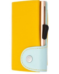 Картодържател C-Secure - портфейл и монетник, жълто и синьо