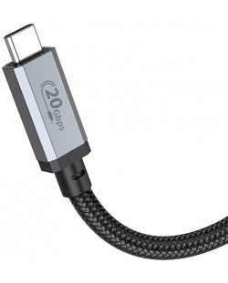 Кабел Hoco - US05, USB-C/USB-C, USB4, 1 m, 100W, черен