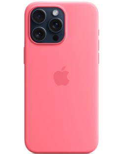 Калъф Apple - Silicone, iPhone 15 Pro Max, MagSafe, розов