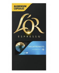 Кафе капсули L'OR - Decaffeinato, 10 броя