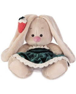 Плюшена играчка Budi Basa - Зайка Ми, бебе, с кадифена рокля и ягодка, 15 cm