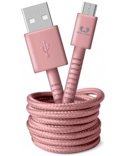 Кабел Fresh N Rebel - USB-A/Micro USB, 1.5 m, розов