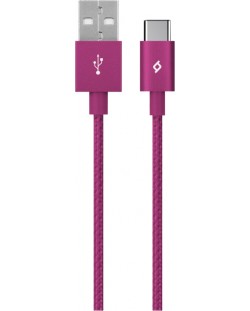 Кабел ttec - AlumiCable, USB-A/USB-C, 1.2 m, розов