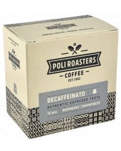 Кафе капсули Poli Roasters - Nespresso Decaffeinato, 10 броя
