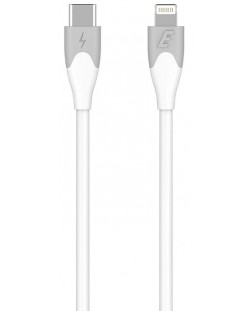 Кабел Energizer - C61CLNKWH4, Lightning/USB-C, 2 m, бял/сив