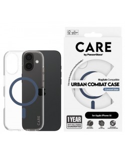 Калъф CARE - Flagship Blue MagSafe, iPhone 16, прозрачен