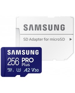 Карта памет Samsung - PRO Plus, 256GB, microSDXC + адаптер