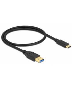 Кабел Delock - 83869, USB-C/USB-A, 0.5 m, черен