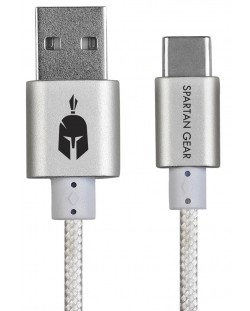 Кабел Spartan Gear – Type C USB 2.0, 2m, бял
