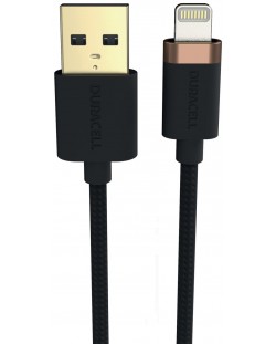 Кабел Duracell - USB7022A, USB-A/Lightning, braided, 2 m, черен