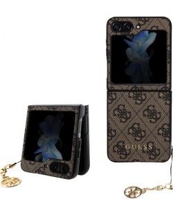 Калъф Guess - 4G Charms, Galaxy Z Flip 5, кафяв