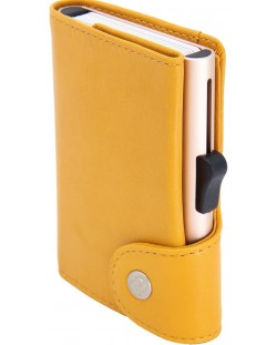 Картодържател C-Secure - портфейл и монетник, XL, жълт