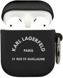 Калъф за слушалки Karl Lagerfeld - Rue St Guillaume, AirPods 1/2, черен