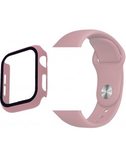 Каишка и протектор Trender - Apple Watch, 40/41 mm, розови