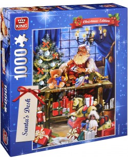 Пъзел King от 1000 части - Работната маса на Дядо Коледа