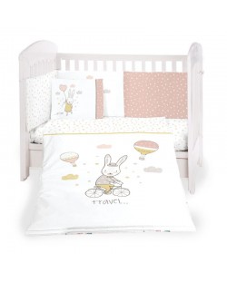 Бебешки спален комплект 6 части KikkaBoo -Rabbits in Love, 60 х 120 cm