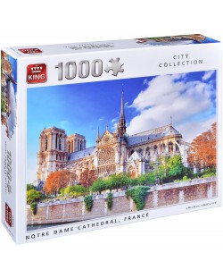Пъзел King от 1000 части - Катедралата Нотър Дам, Париж