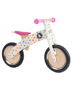 Дървено колело за баланс Kiddimoto - Пастелни точки