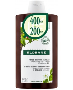 Klorane Quinine Шампоан против косопад, 400 ml (Лимитирано)