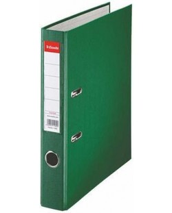 Класьор Esselte Eco - А4, 5 cm, PP, метален кант, сменяем етикет, зелен