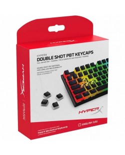 Клавиши за механични клавиатури HyperX - Double Shot, 104 бр., черни